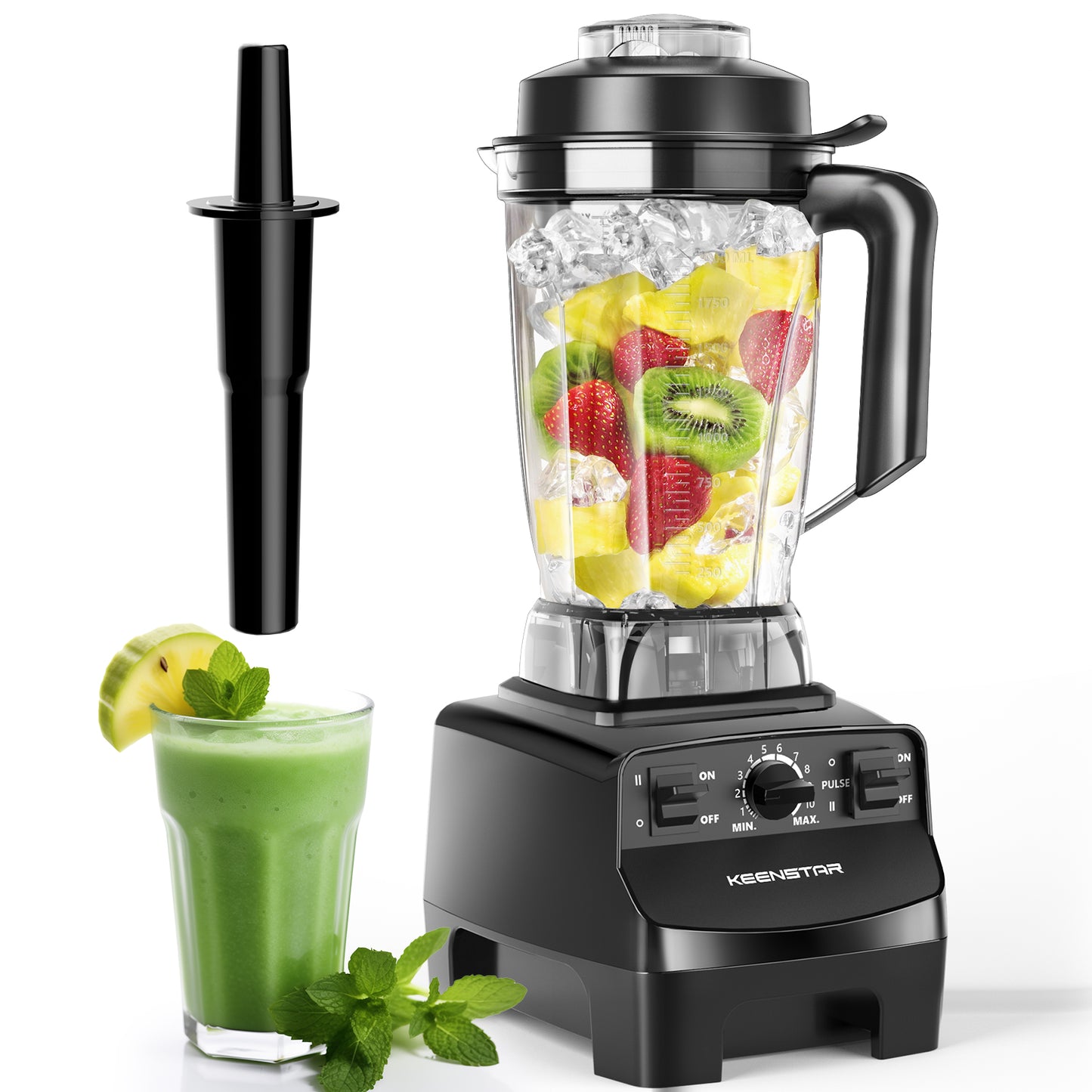 Blenders for Kitchen, Professional 1450W Countertop Blender for Crush Ice, 68Oz Blender for Smoothies, 10 Speed Control, BPA-Free Container, 8 Titanium Stainless Steel Blade for Frozen Fruit, Veggies